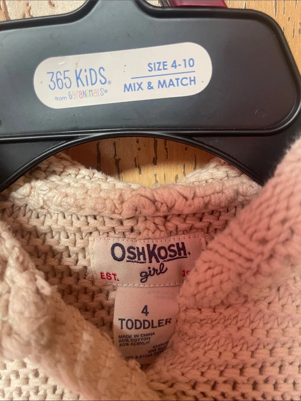 OshKosh B'gosh Cream Hooded Knit Cardigan with Flower Accent